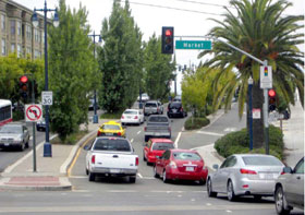 Traffic on Octavia Blvd at Market St. SFCTA