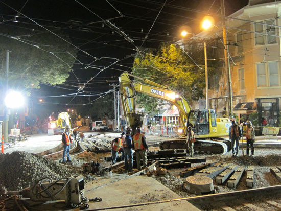 Crews worked 24 hours a day from Friday to Tuesday morning.