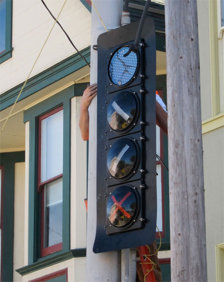 The corner was also fitted with a new signal.