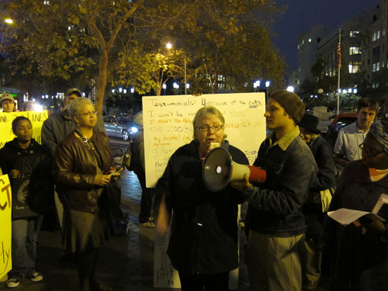Newly elected Richmond Mayor addresses the crowd on Tuesday.
