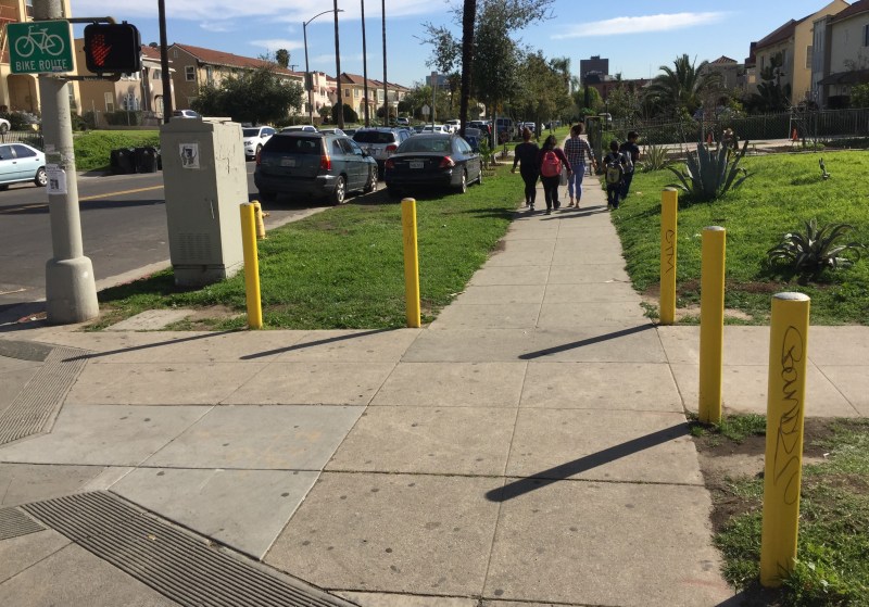 Eyes on the Street: Posts Against Cars Parking on Koreatown Sidewalks