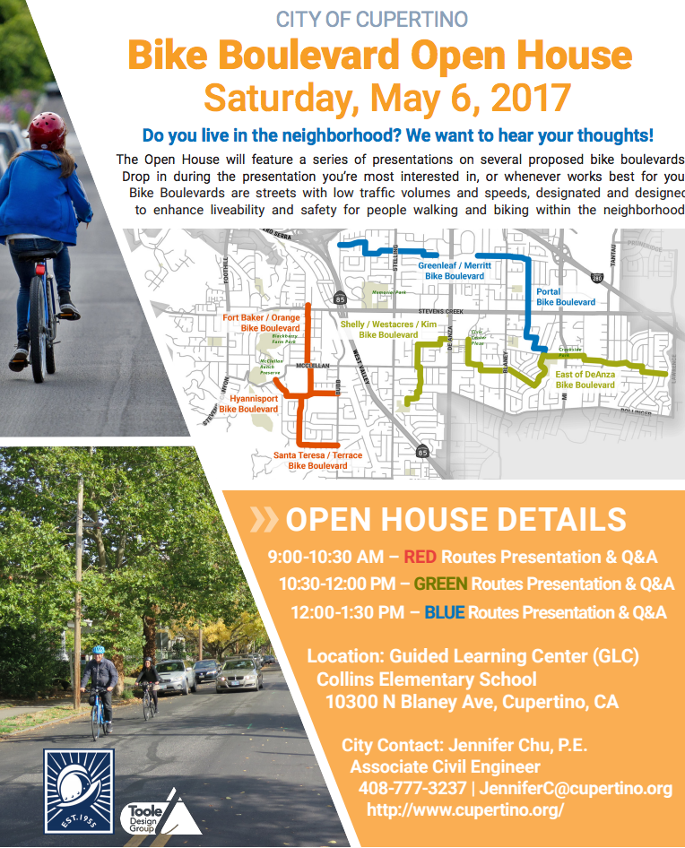 Cupertino to Hold “Bike Boulevard” Workshops
