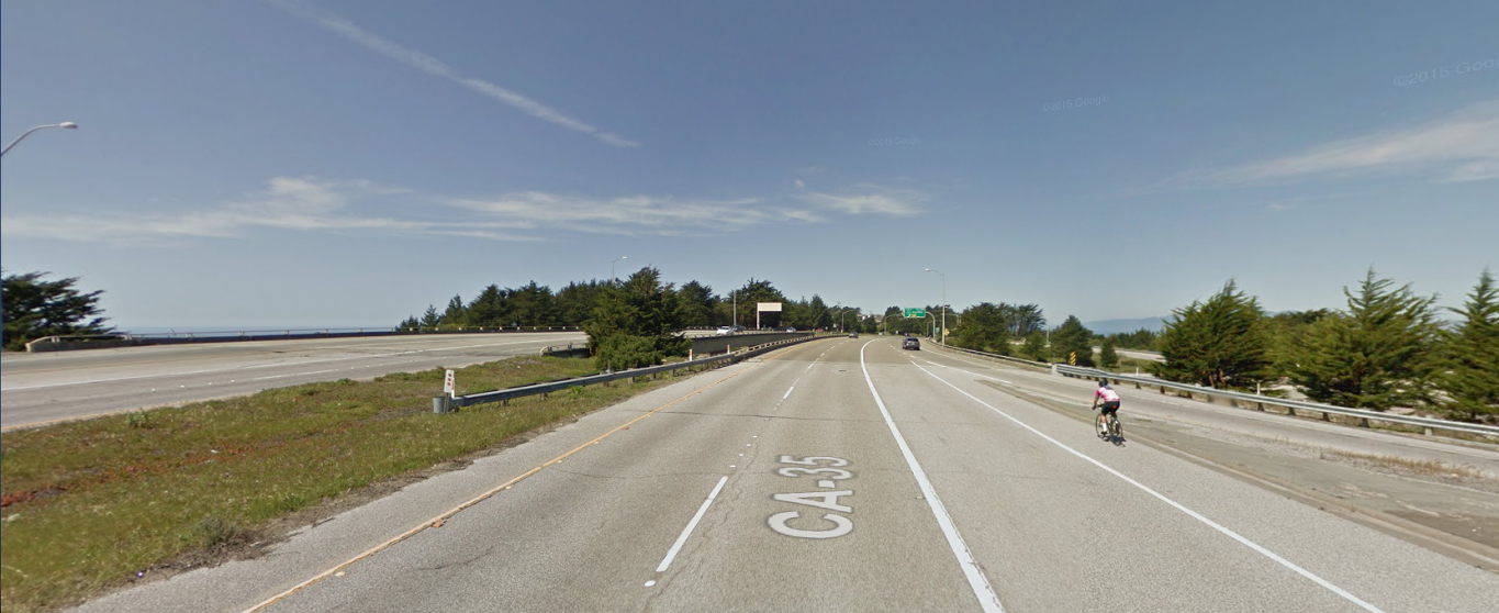Google Streetsview of Skyline. Notice even the Google mapping car managed to capture a cyclist.