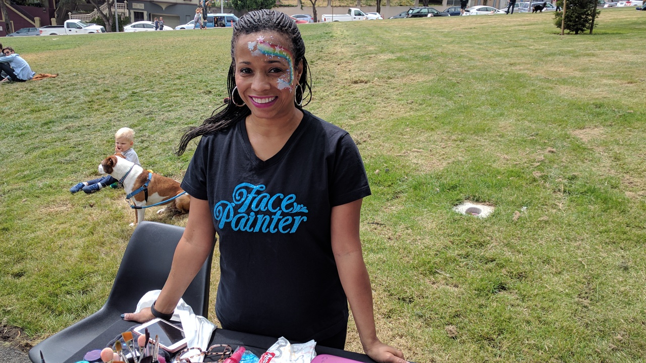 Yvonne Gallot was there for the toddlers. A little face paint anyone?
