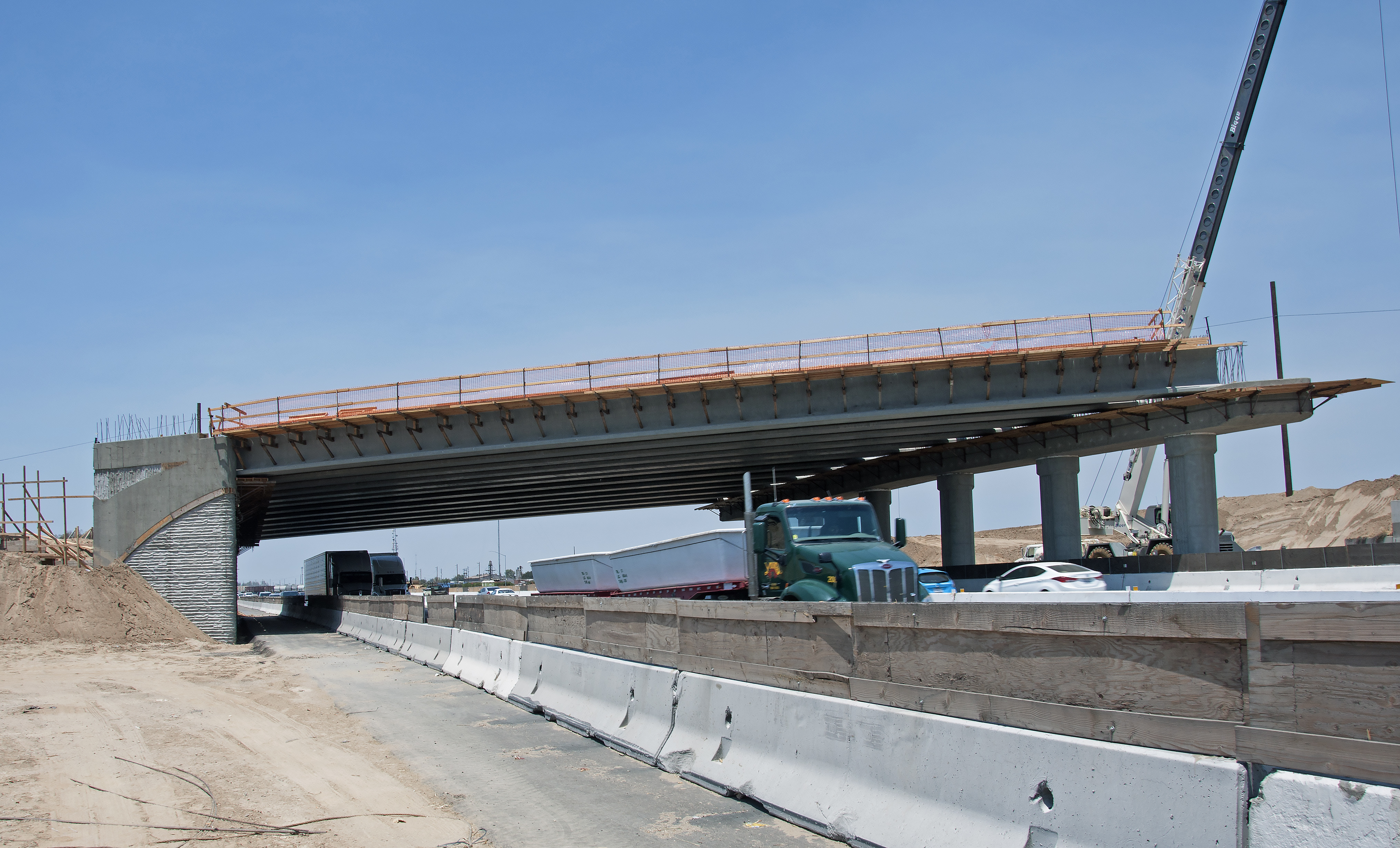Some HSR construction is just about re-routing local roads to make way for the new ROW, as seen here with SR-99. Photo: CaHSRA