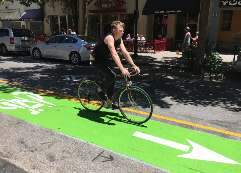 Eyes on the Street: Santa Cruz Green Contraflow Bike Lane