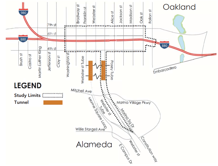 The study area. Image: Alameda County Transportation Commission.