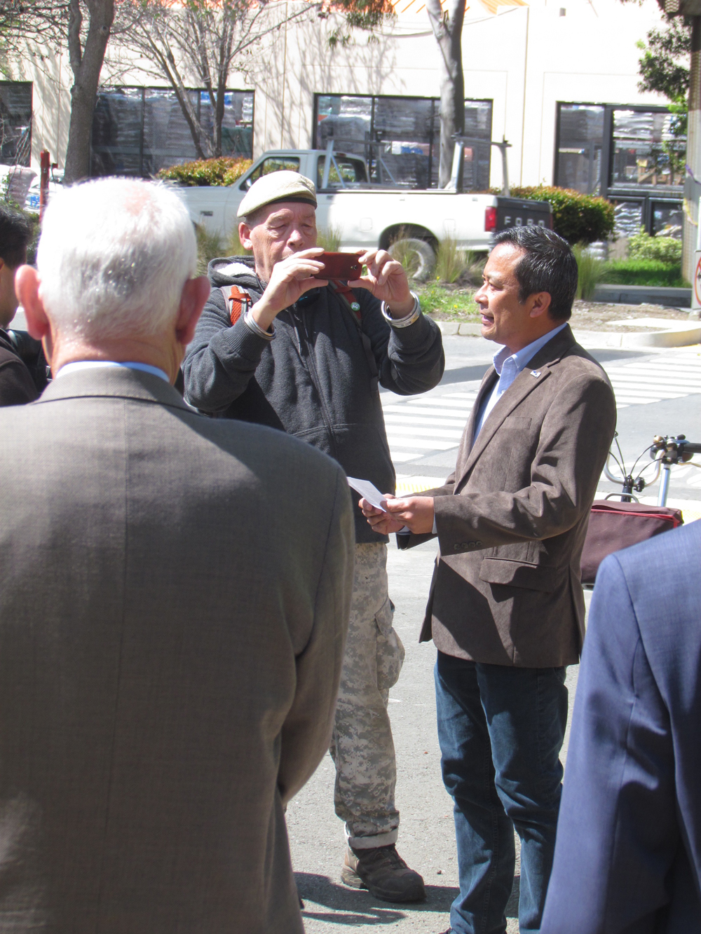 El Cerrito Mayor Gabriel Quinto addresses the crowd.