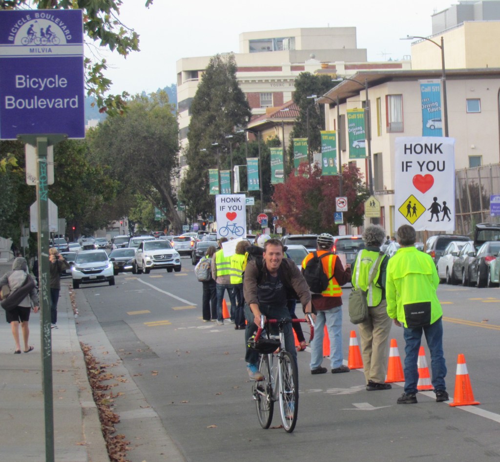 Berkeley’s First People-Protected Bike Lane Protest