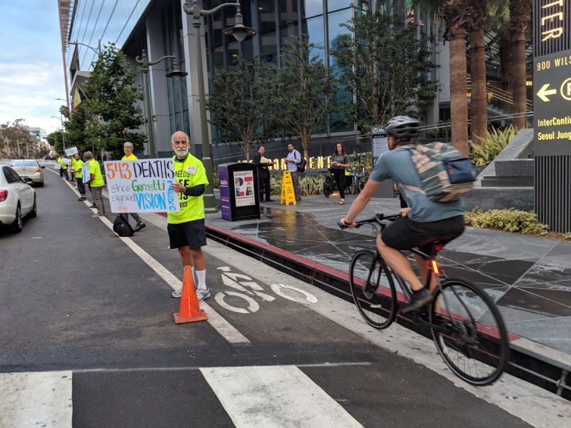 L.A. Mayor Speaks at NACTO, Advocates Protest Lack of Progress