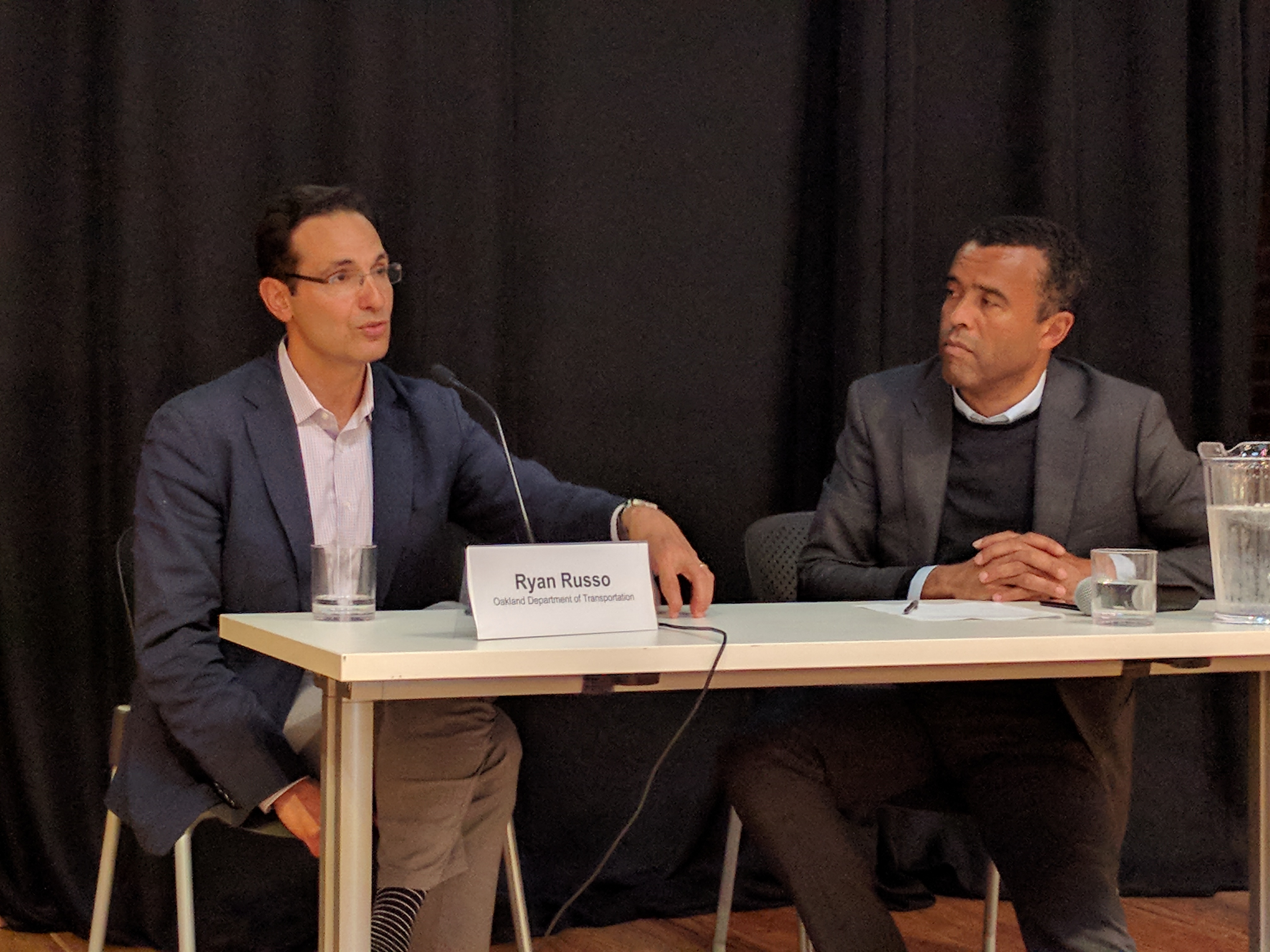 OakDOT's Ryan Russo and SPUR's Robert Ogilvie. Photo: Streetsblog/Rudick