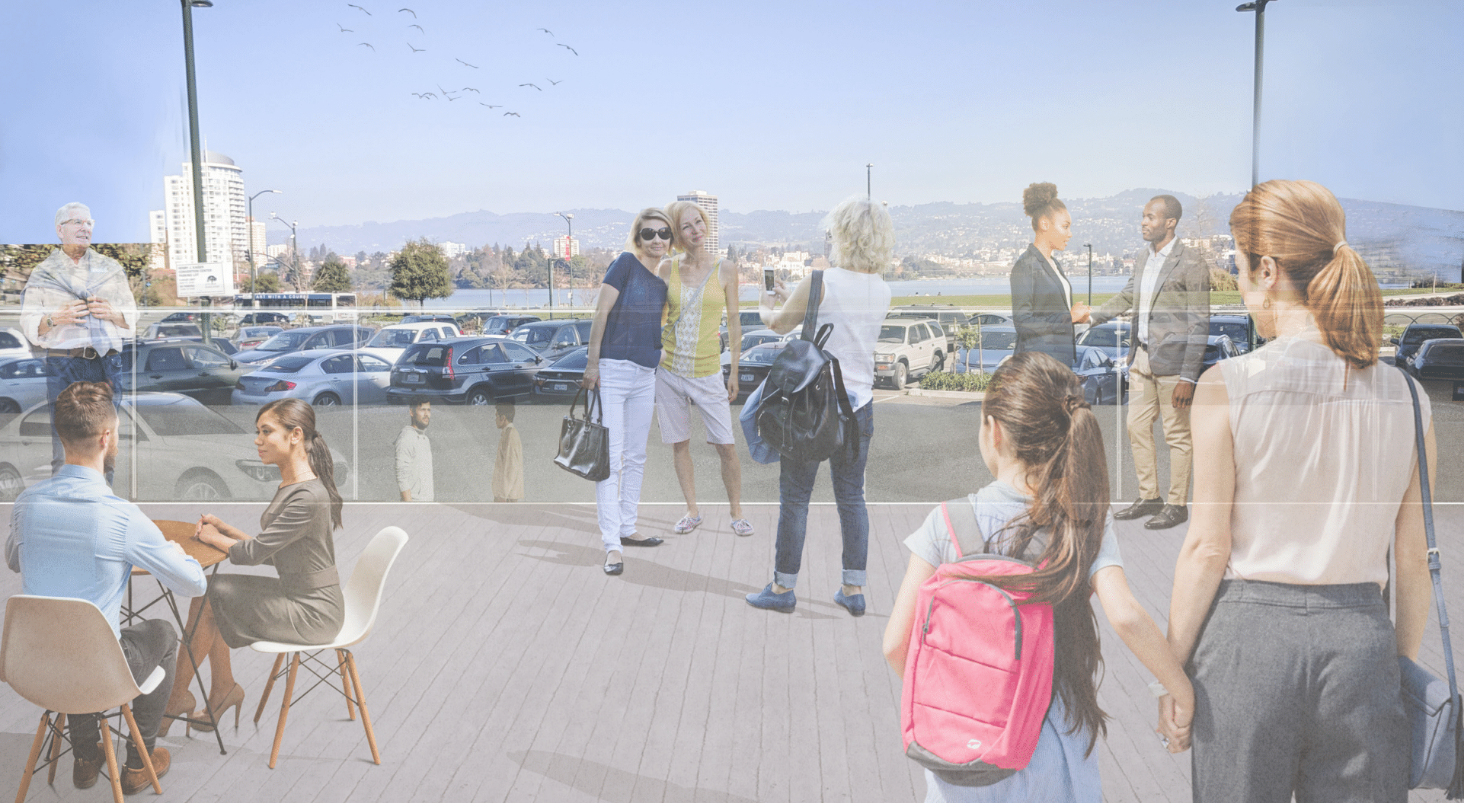 Renderings for the proposed refurbishment of the convention center even include views of lots and lots of parked cars