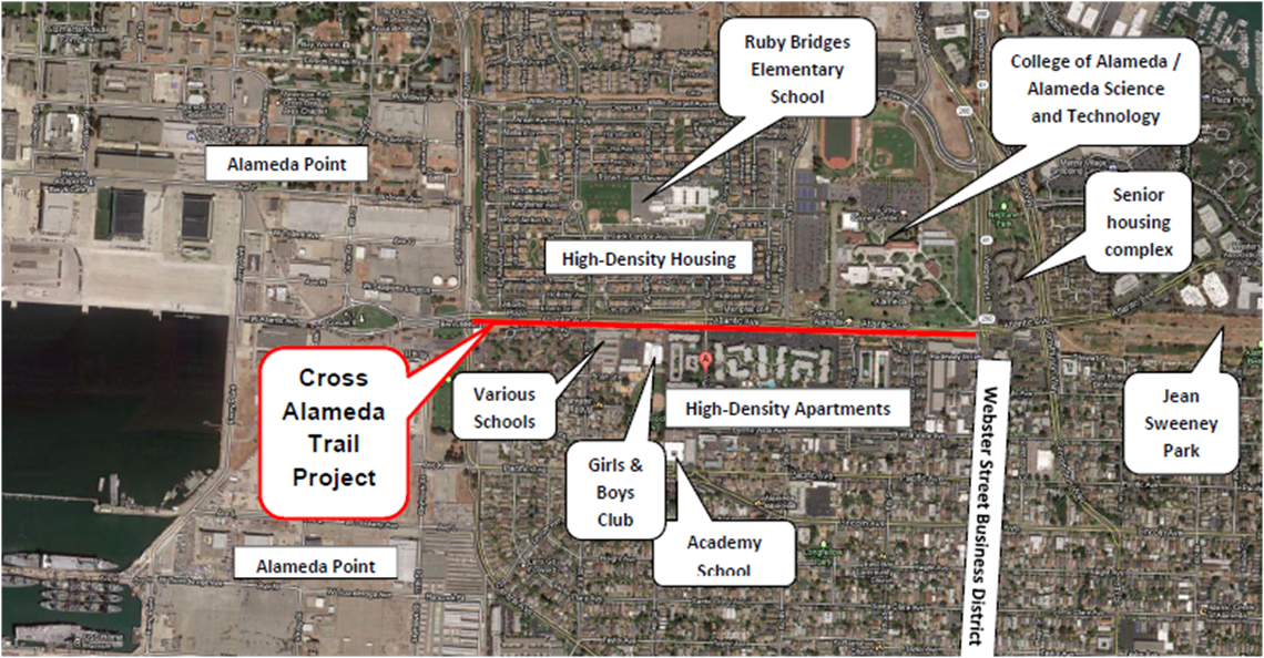 A map of the project, from the city of Alameda