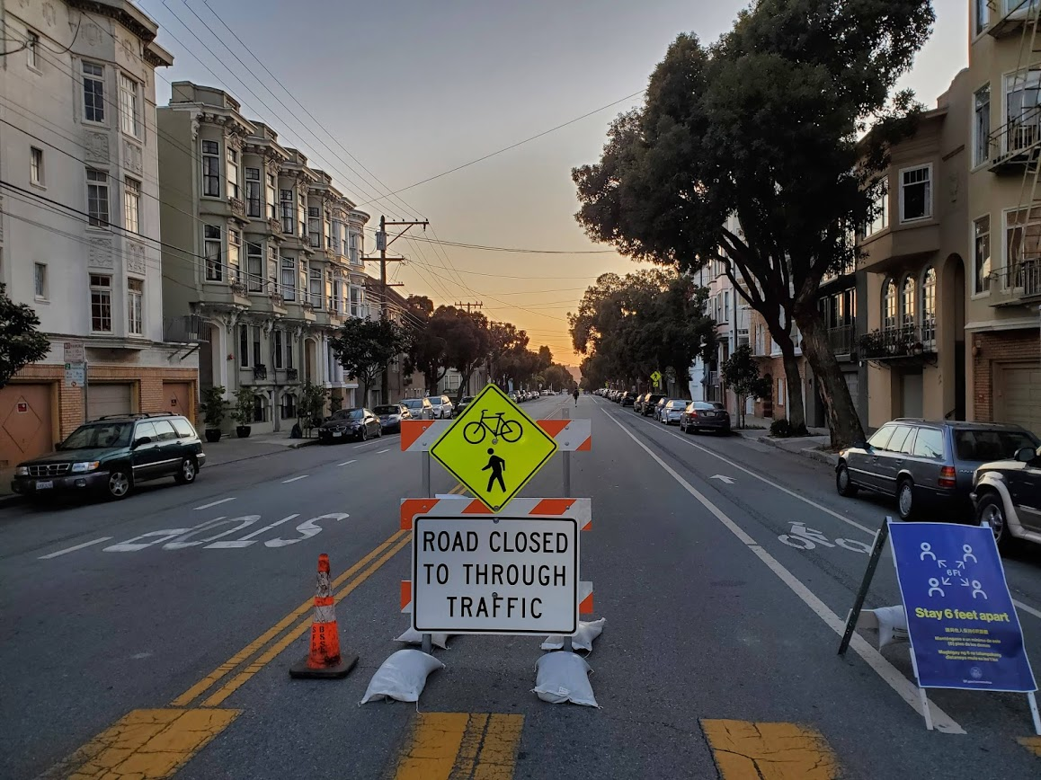 Lake Street slow streets treatment. Photo: Michael Chen
