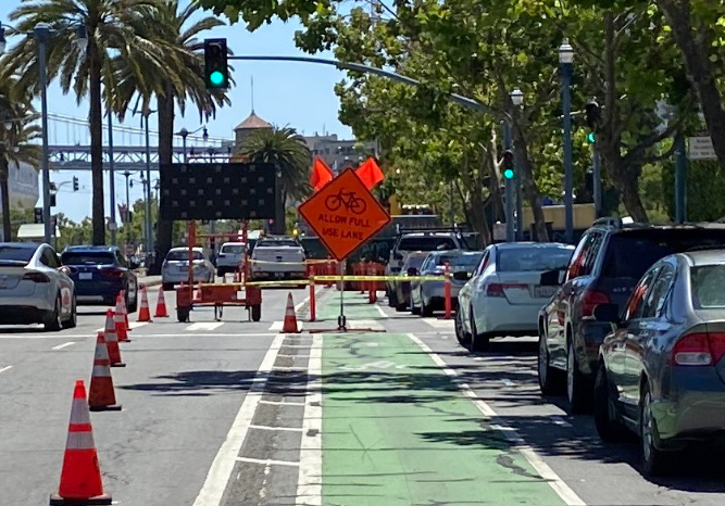 Update: Embarcadero Construction Site Gets a Bike Detour
