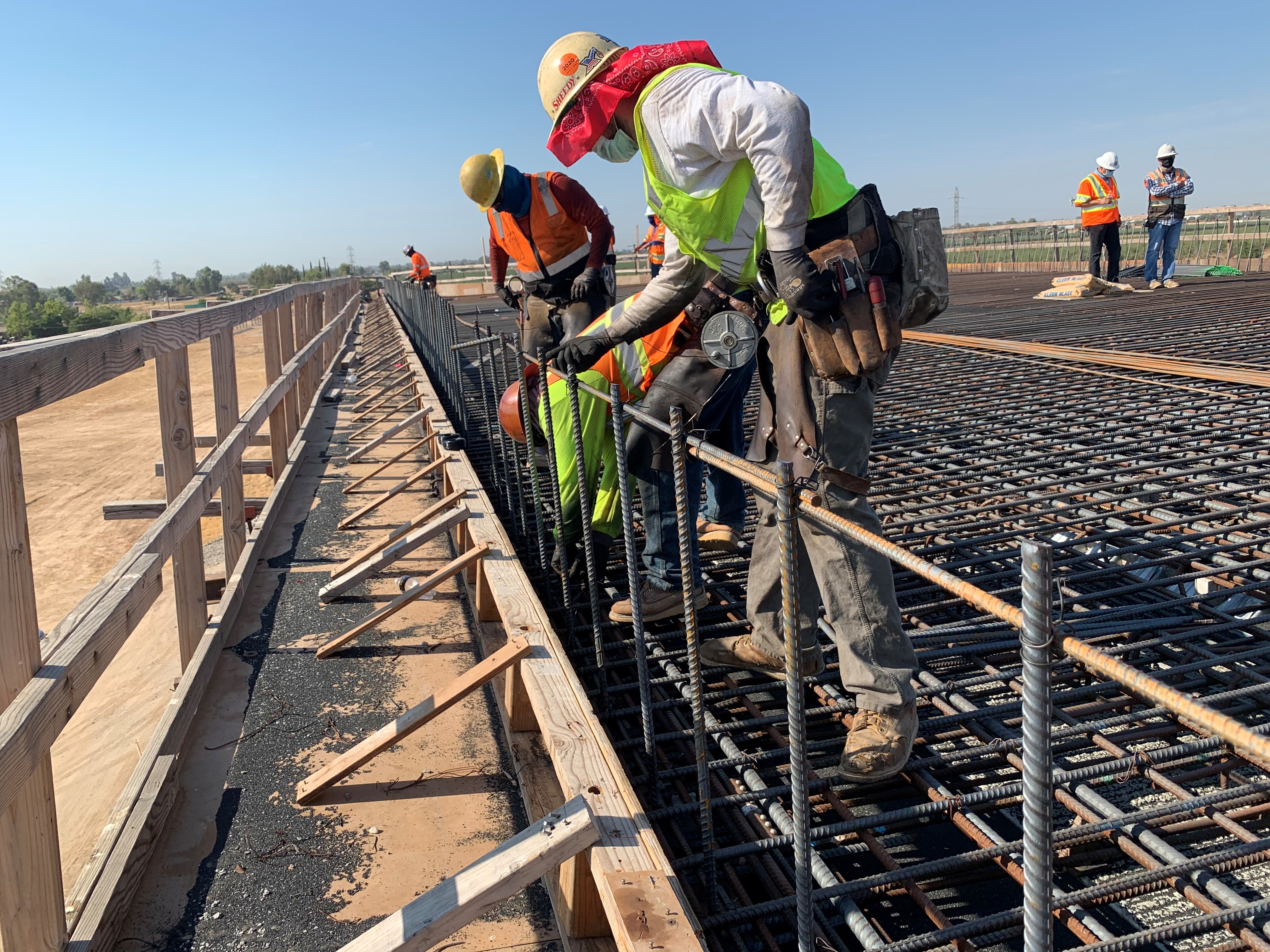 A photo of the construction of the Road 27 bridge where faults were found and are now being repaired by the contractor. Photo: CAHSRA