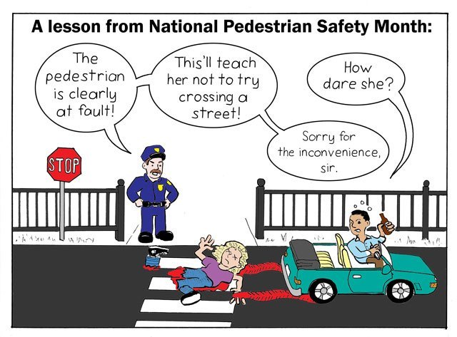 Editorial Cartoon: Federal ‘Pedestrian Safety Month’ is a Joke