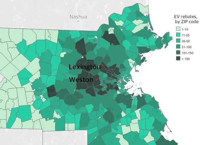 EV Rebates Overwhelmingly Benefit Wealthy Suburbanites