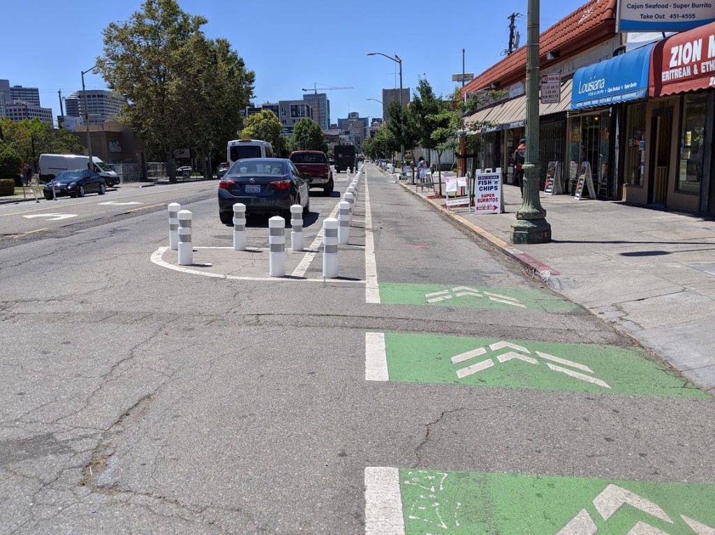 OakDOT Wants to Rip Out Protected Bike Lanes on Telegraph