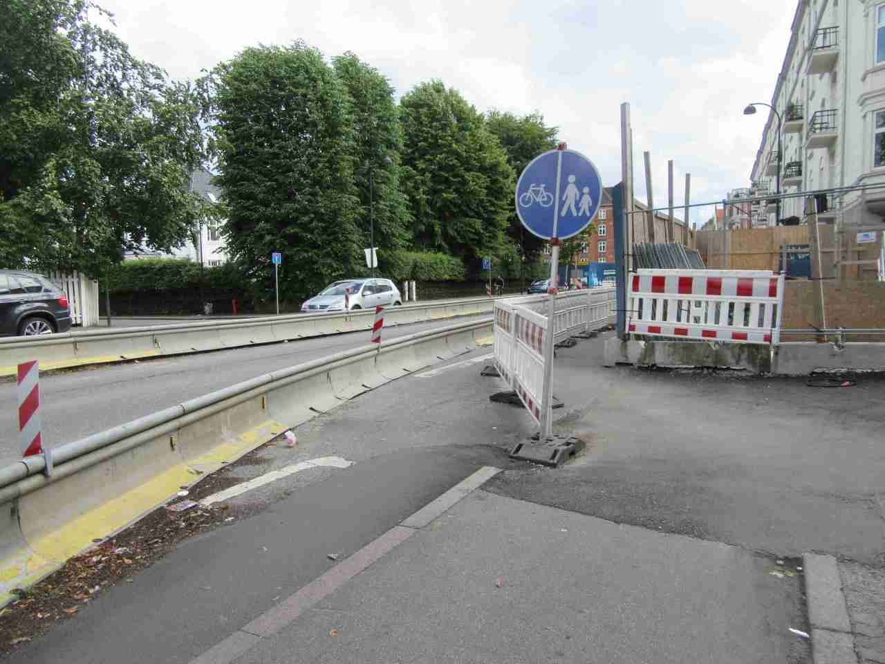 A construction zone bike and pedestrian lane in Copenhagen. Photo: Jason Henderson.