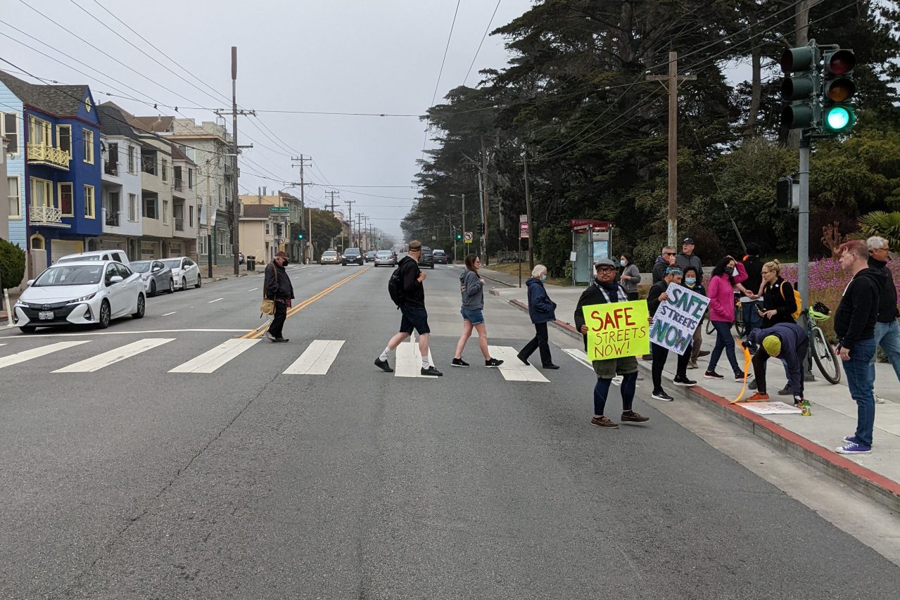 The "Solemn Walks" demonstration/memorial in the Richmond District. Photo: David Alexander