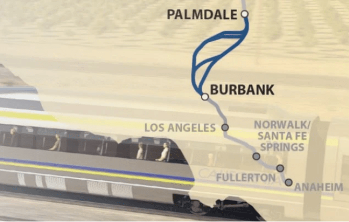 High-Speed Rail Plan for Palmdale to Burbank Section