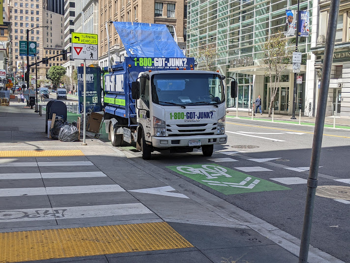 Part of SoMa's new 25 miles of 'protected' bike lanes. Photo: Streetsblog/Rudick