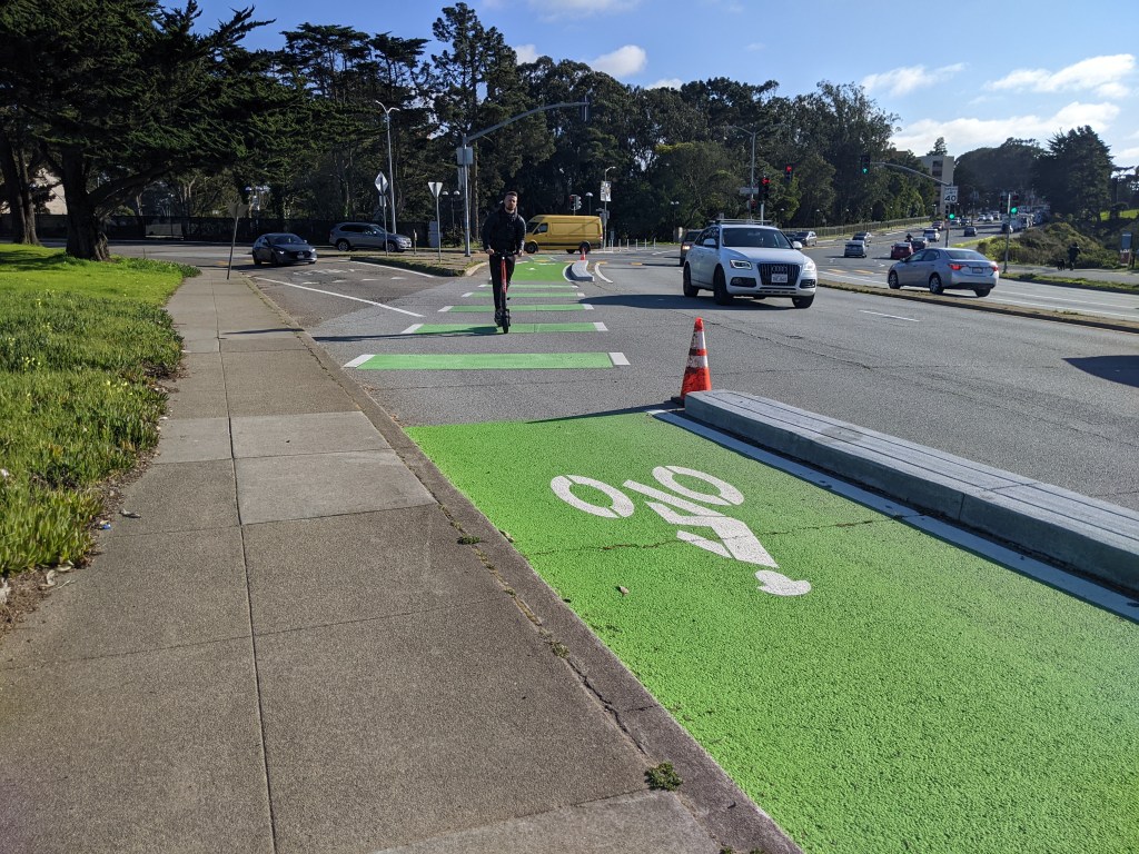 Lake Merced Quick-Build Safety Project has some Good Sections, but Fails at Intersections