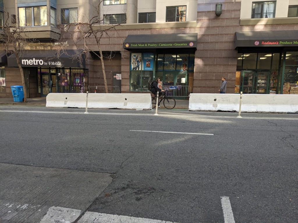 San Francisco Builds a Jersey Barrier-Protected Bike Lane in the Tenderloin
