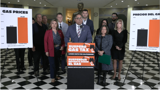 Republican’s Demagogue on Suspending Gas Tax and Climate Fuel Rules — Again